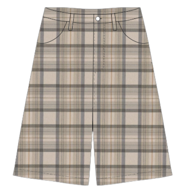 SEXPRESSIONISMS PLAID SHORTS - GREY STONE